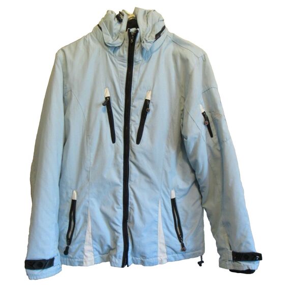 Womens Winter Coat Medium Hooded Pockets Lined Blue Zipped ZeroXposur Winter - Picture 1 of 10